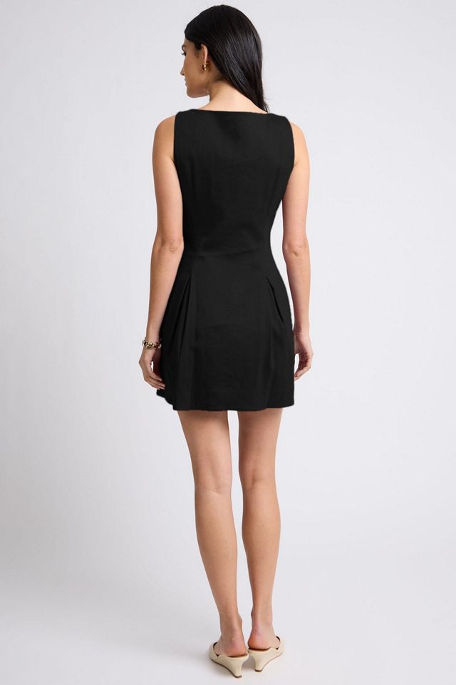Onia Women's Boatneck Button Front Dress - Black - Mini dresses