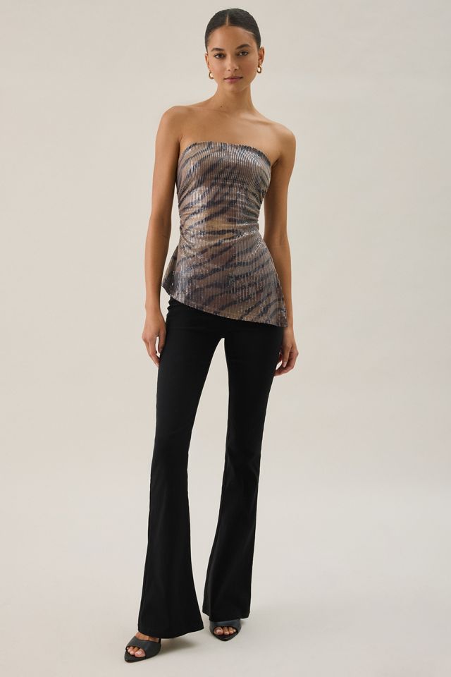 UO Afterparty Studded Asymmetric Side-Slit Tube Top #1
