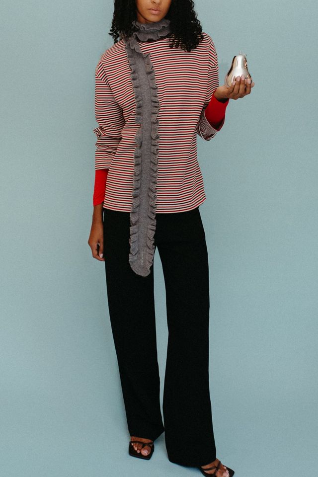 TBCo Merino Wool Ruffle Skinny Scarf #2
