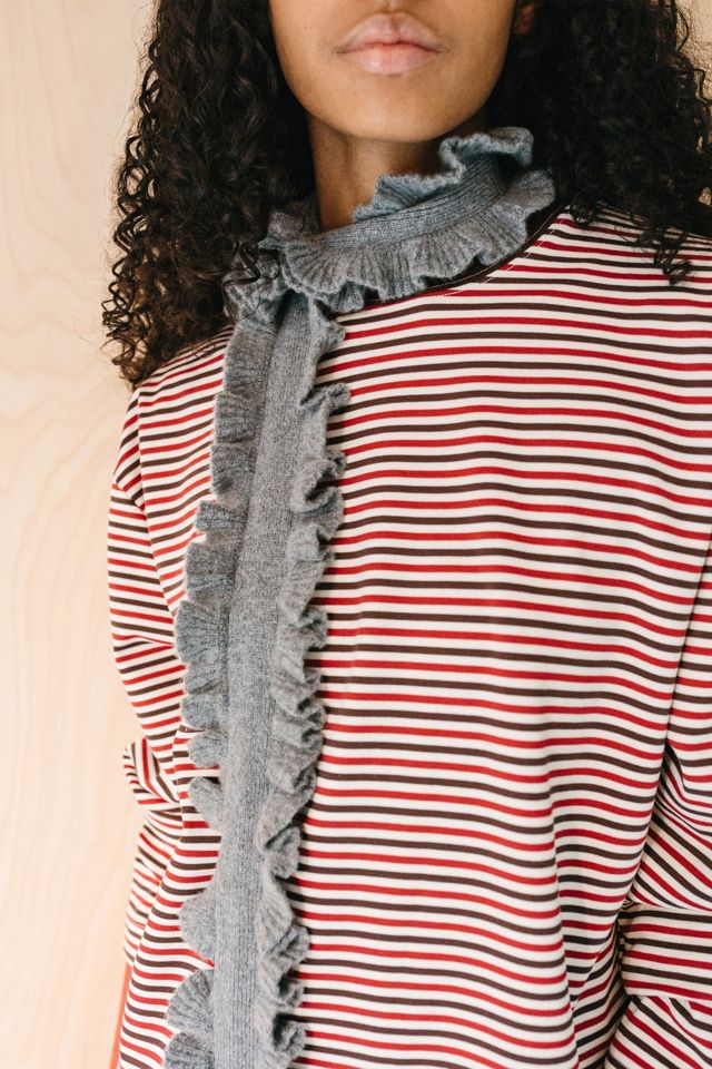 TBCo Merino Wool Ruffle Skinny Scarf #4