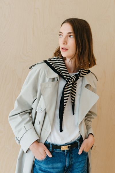 TBCo Merino Wool Stripe Triangle Scarf