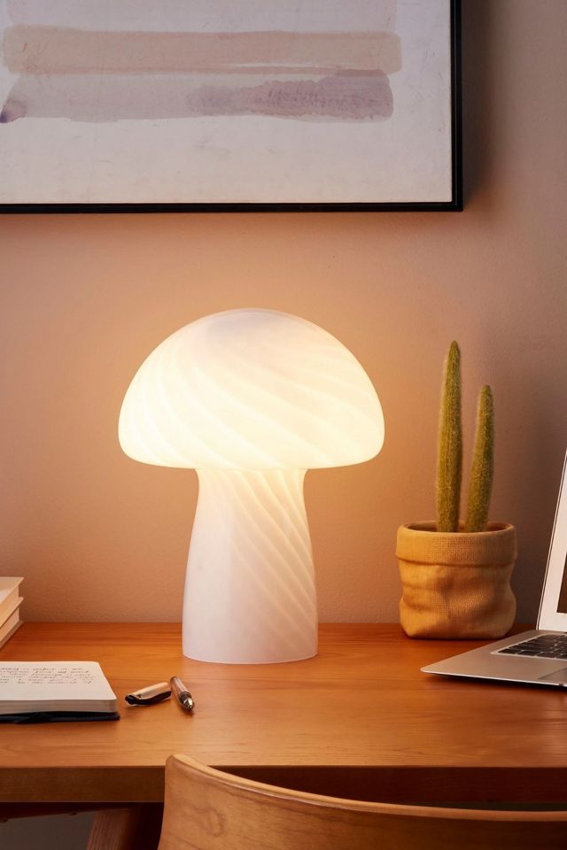 Brightech Mushroom LED Patterned Frosted Glass Table Lamp #4