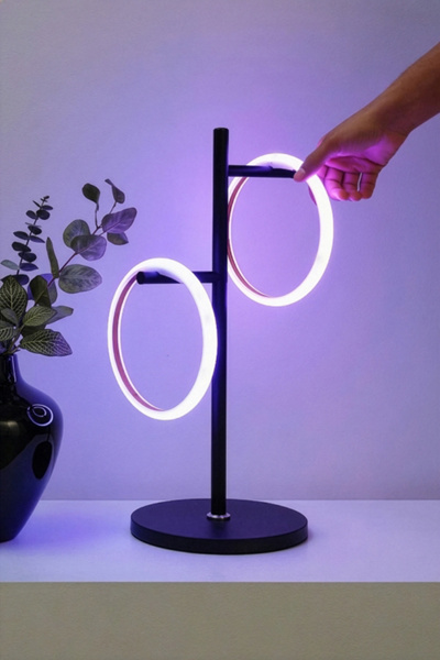 Brightech Saturn LED RGB Color Changing Table Lamp in Classic Matte Black at Urban Outfitters