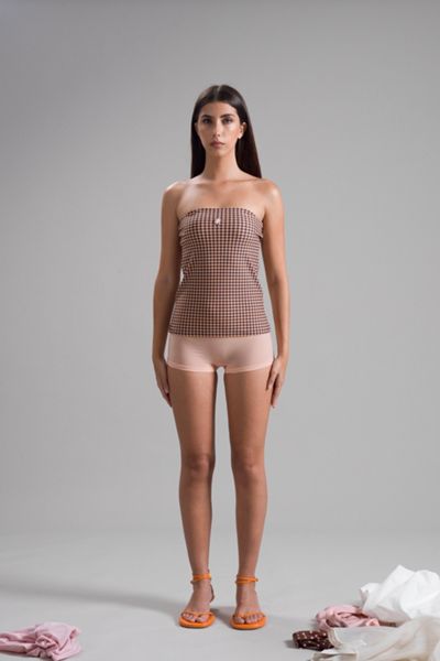 High Frequency Brigitte Gingham Tube Top