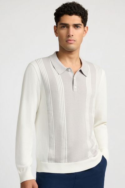 Onia Knit Long Sleeve Polo Sweatshirt