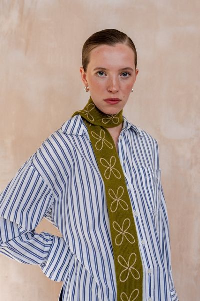 TBCo Merino Wool Flora Skinny Scarf