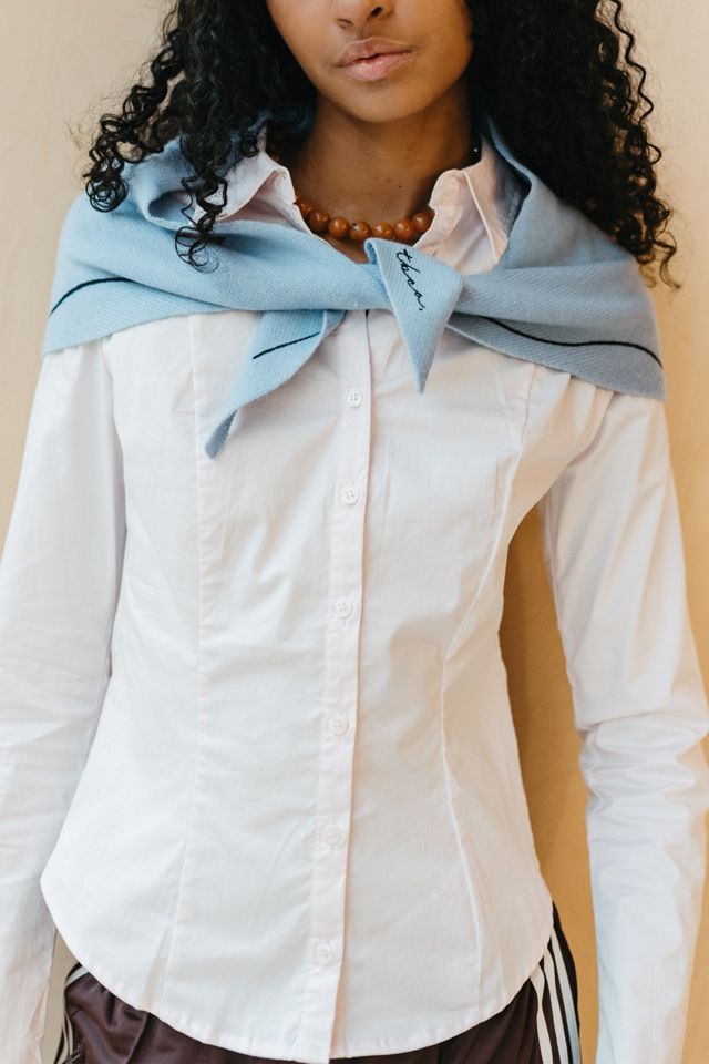 TBCo Merino Wool Embroidered Triangle Scarf #1