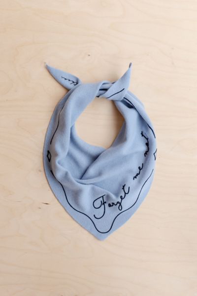 TBCo Merino Wool Embroidered Triangle Scarf