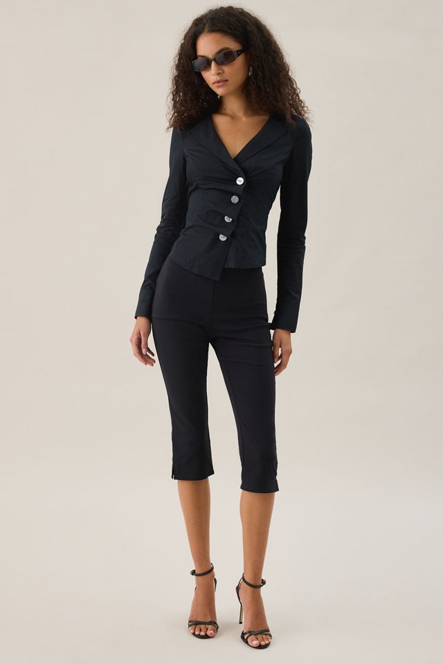 BDG Vix Asymmetric Ruffle Button-Down Shirt #2