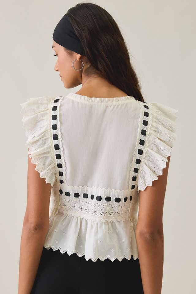 Kimchi Blue Eva Ruffle Lace Babydoll Blouse #1