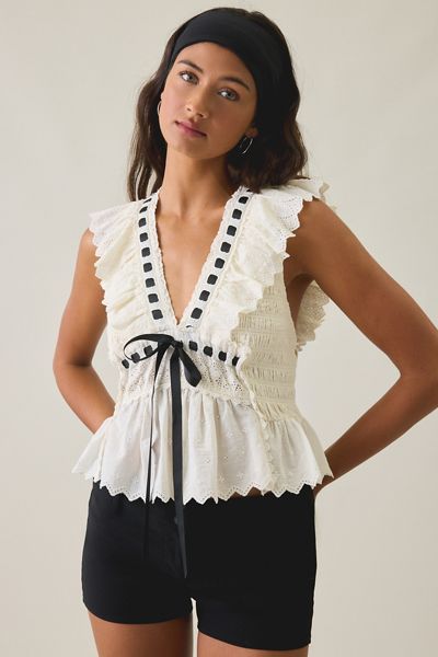 Kimchi Blue Eva Ruffle Lace Babydoll Blouse