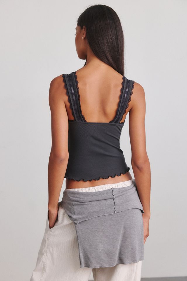 BDG Eliza Ribbon + Lace Trim Tank Top #3