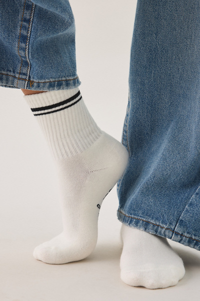 Out From Under Quinn Athletic Socks in White, Women's at Urban Outfitters