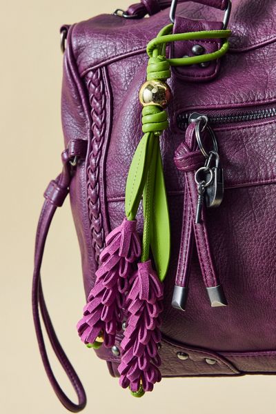 Garden Florals Faux Leather Bag Charm
