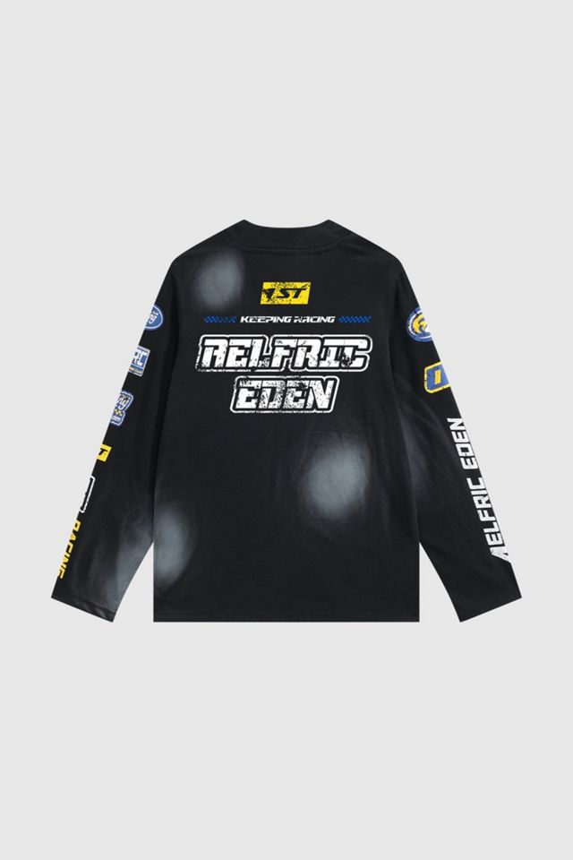 Aelfric Eden Racing Logo Patches Print Long Sleeve Tee #3