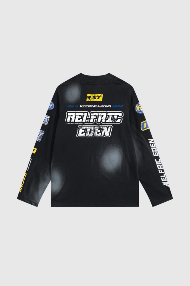 Aelfric Eden Racing Logo Patches Print Long Sleeve Tee #4