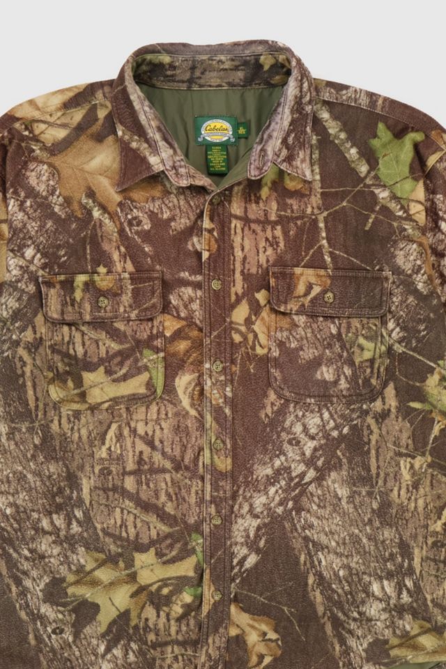 Vintage Cabela's Tree Fleece Camo Button-Down Shirt #2