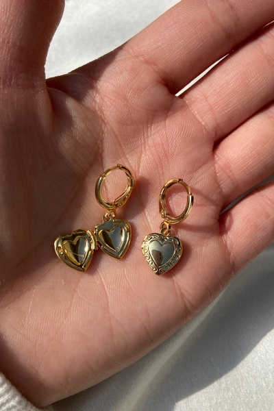 Gemini Jewels Nostalgia Heart Locket Earrings