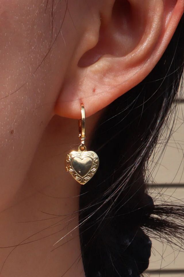 Gemini Jewels Nostalgia Heart Locket Earrings #2