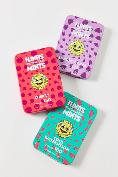 Flintts Mints Mouthwatering Sugar-Free Breath Mints 3-Pack