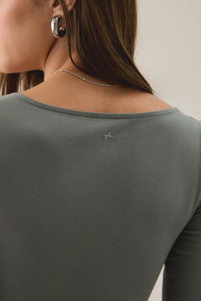 Out From Under Bec Plunging Surplice 3/4 Sleeve Top #3