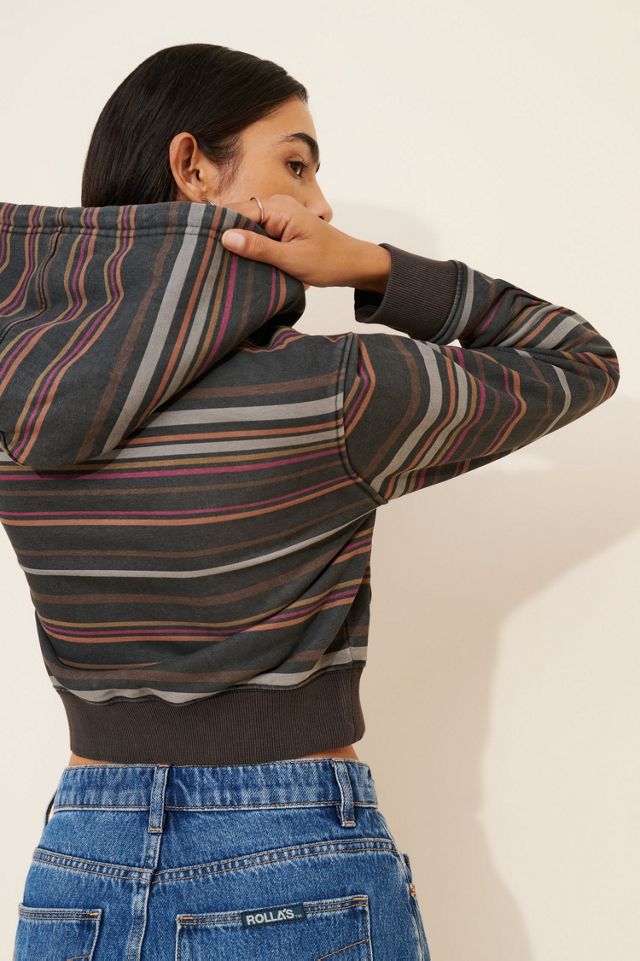 GUESS JEANS Crop Full Zip Stripe Hoodie #1