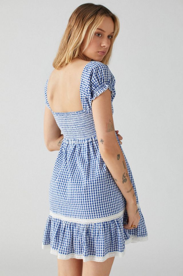 Marseille Gingham Smocked Mini Dress #1