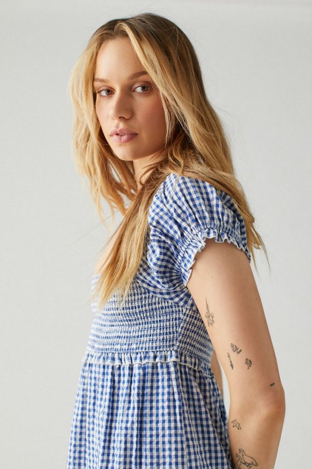 urban outfitters orange gingham dress Urban Outfitters , Gingham, plaid babydoll mini