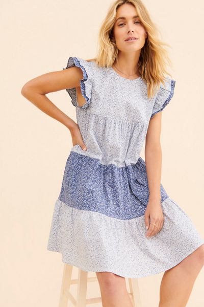English Factory Ruffle Tiered Mini Dress