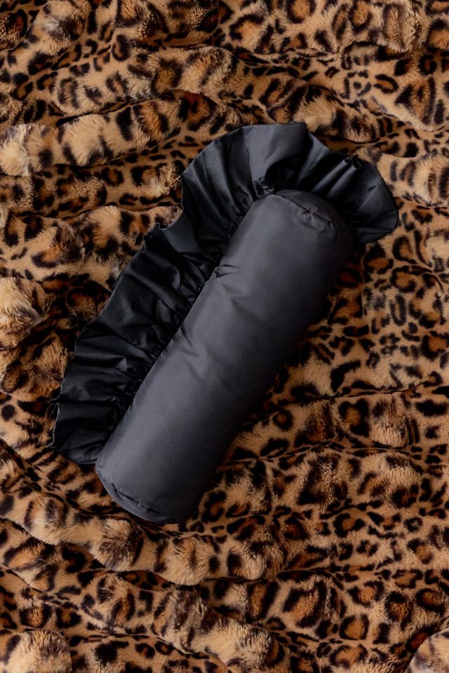Taffeta Round Ruffle Bolster Pillow #1