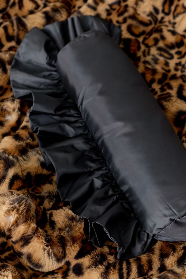 Taffeta Round Ruffle Bolster Pillow #2