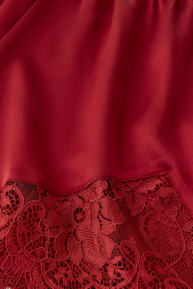 Out From Under Keepsake Satin Lace Trim Mini Shorts #5