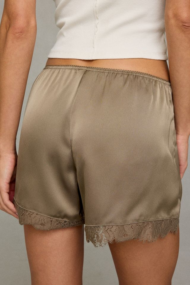 Out From Under Keepsake Satin Lace Trim Mini Shorts #3
