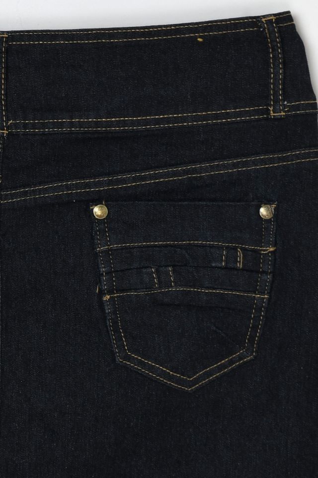 Vintage Y2k Contrast-Stitched Dark Wash Denim Skirt #3