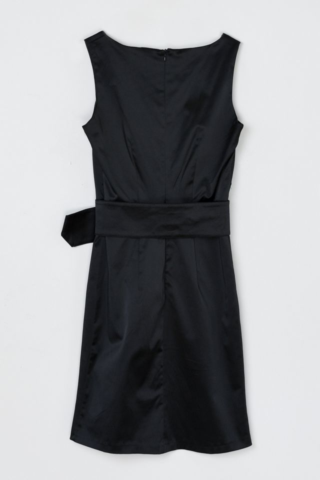 Vintage Y2k Black Satin Belted Mini Dress | Urban Outfitters