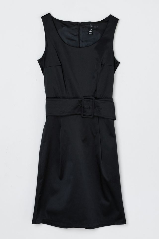 y2k black dress SO BELTED MINI and parties Vintage Y2k Black Satin Belted