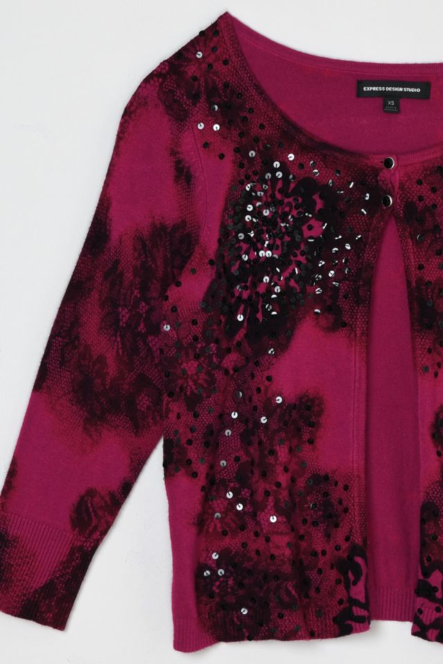 Vintage Y2k Paisley Printed & Sequined Cardigan #1