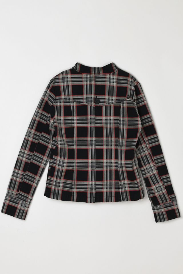 Vintage Y2k Volcom Black Plaid Buttoned Jacket #3
