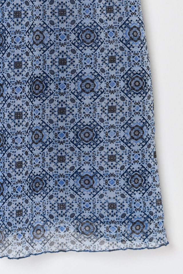 Vintage Y2k Blue Patterned Mini Dress #2