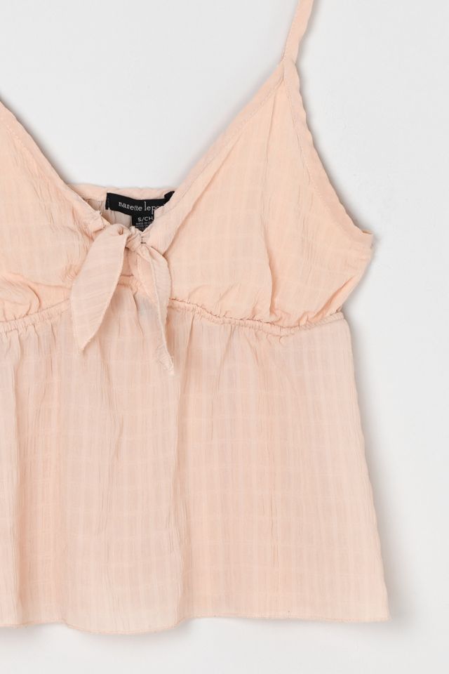 Vintage Y2k Light Pink Tied Crop Top #1