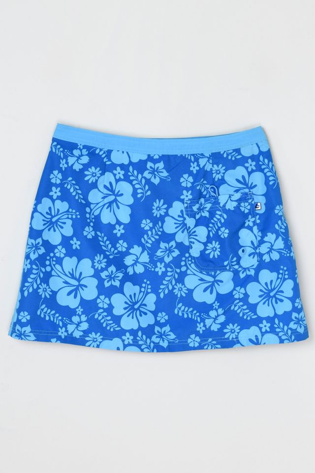 Vintage Y2k Blue Tropical Patterned Wrap Mini Skirt #2