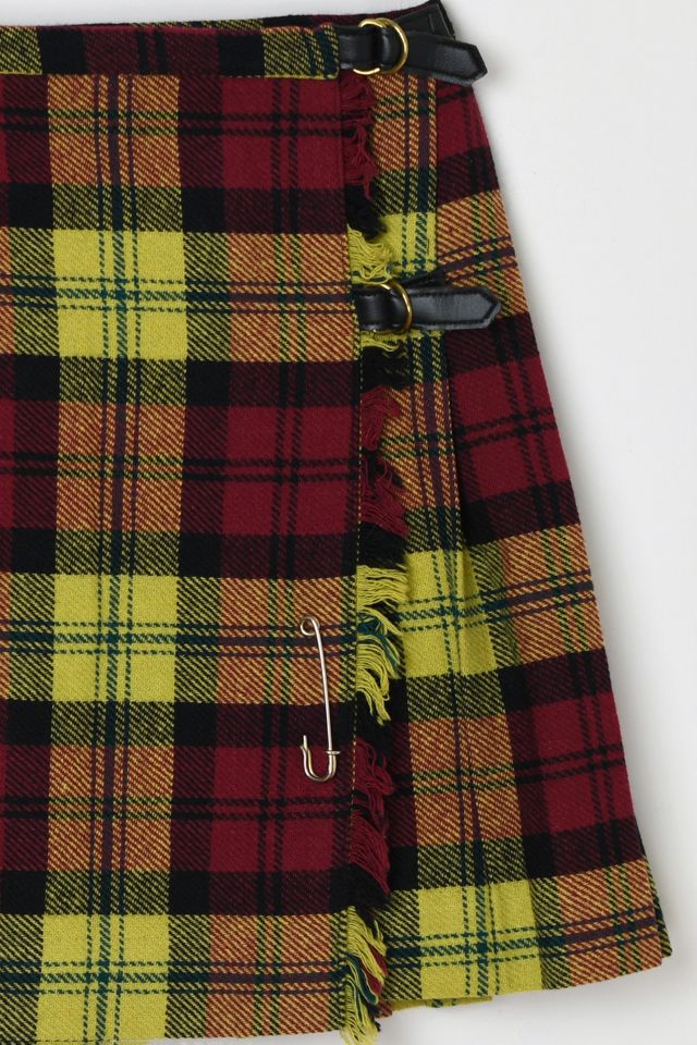 Vintage 1960s Plaid Wrap Mini Skirt #1