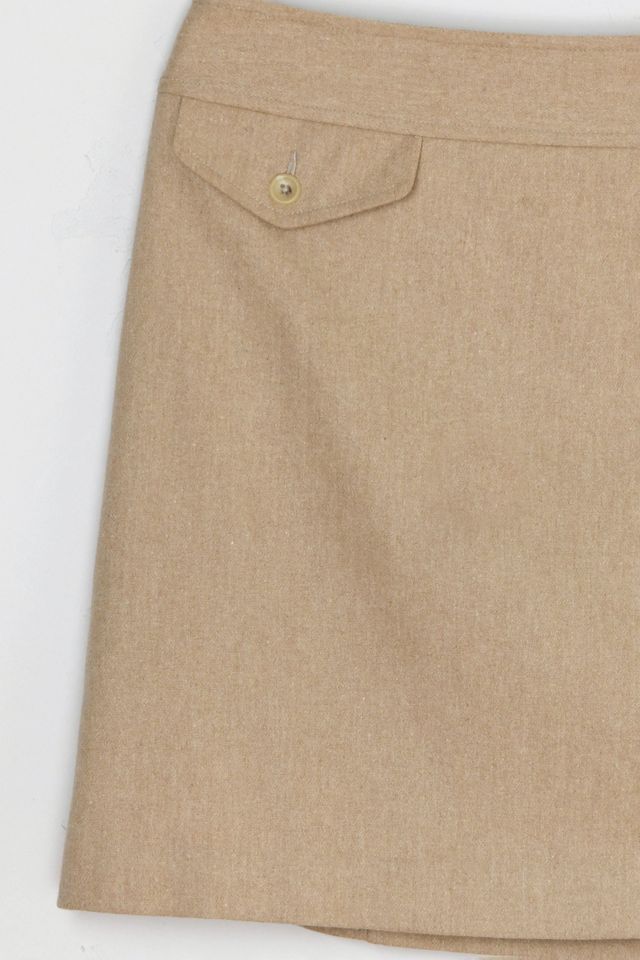 Vintage Y2k Light Tan Wool & Cashmere Blend Mini Skirt #1