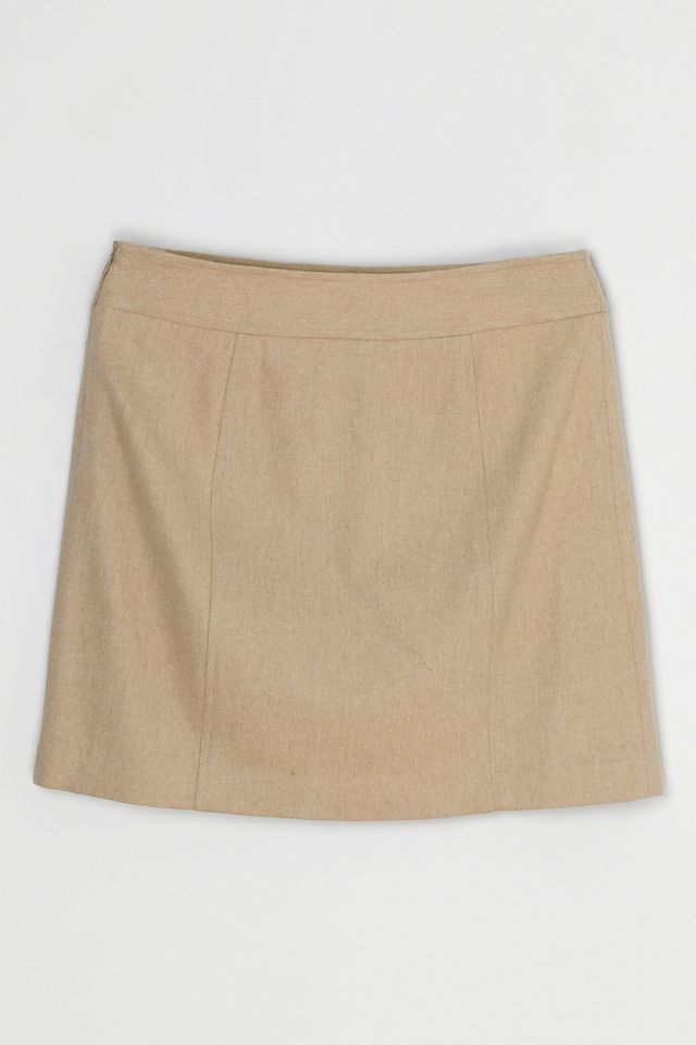 Vintage Y2k Light Tan Wool & Cashmere Blend Mini Skirt #2