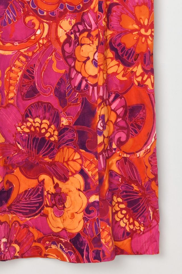 Vintage Y2k Fuchsia Floral Printed Midi Dress #2