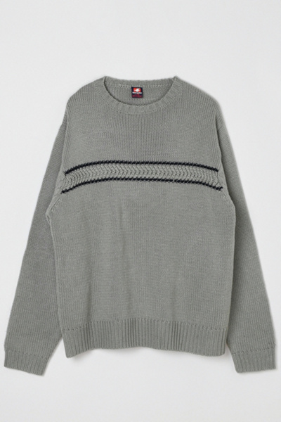 Vintage Y2k Ferruche Striped Knit Gray Sweater