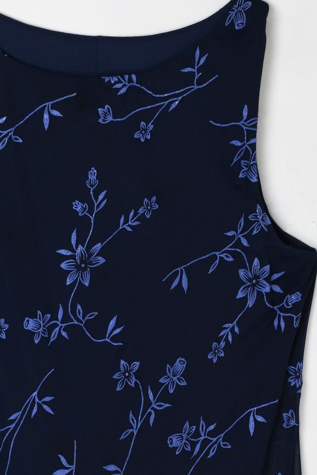 Vintage Y2k Dark Blue Glittered Midi Dress #2