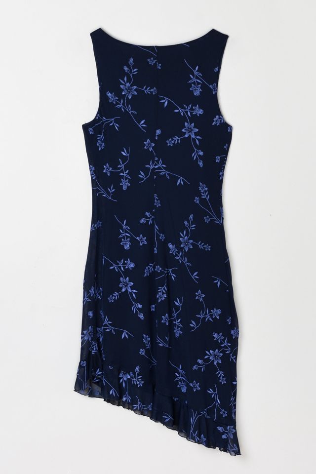 Vintage Y2k Dark Blue Glittered Midi Dress #3