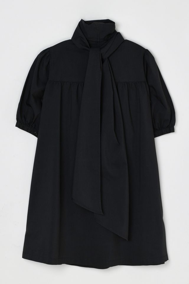 Vintage Y2k Black Ruched Top with Tied Scarf #2