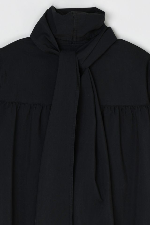 Vintage Y2k Black Ruched Top with Tied Scarf #3